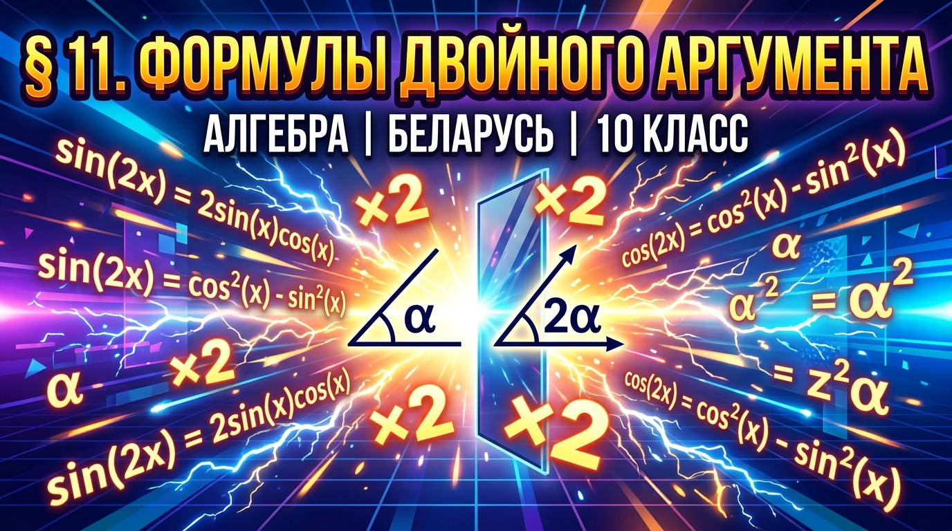 Обложка урока «Формулы двойного аргумента» - Алгебра, 10 класс