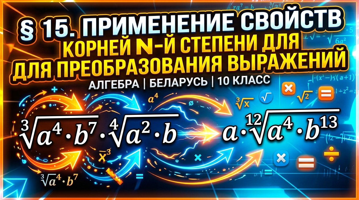 Обложка урока «Применение свойств корней n-й степени» - Алгебра, 10 класс