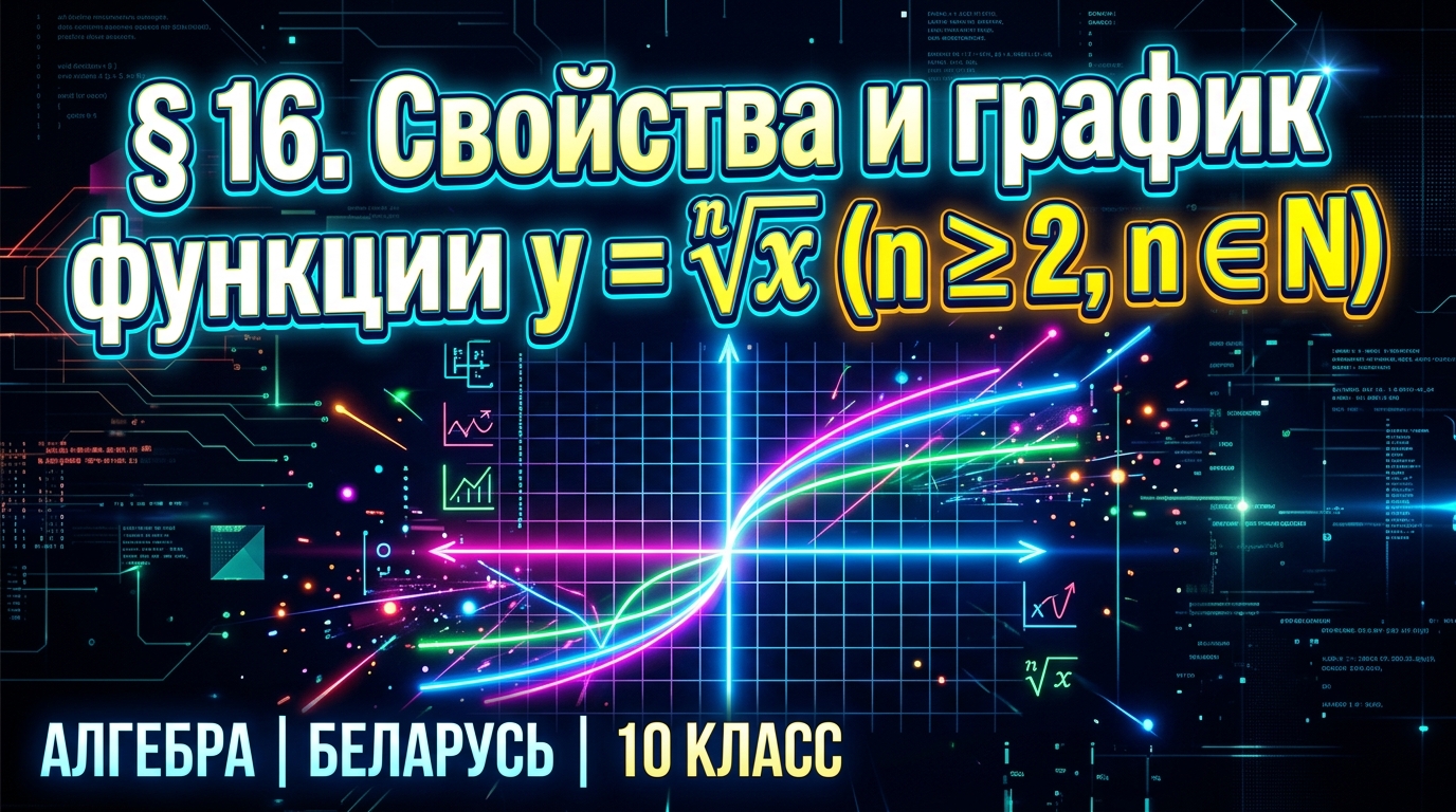 Обложка урока «Свойства и график функции y = √[n]{x}» - Алгебра, 10 класс