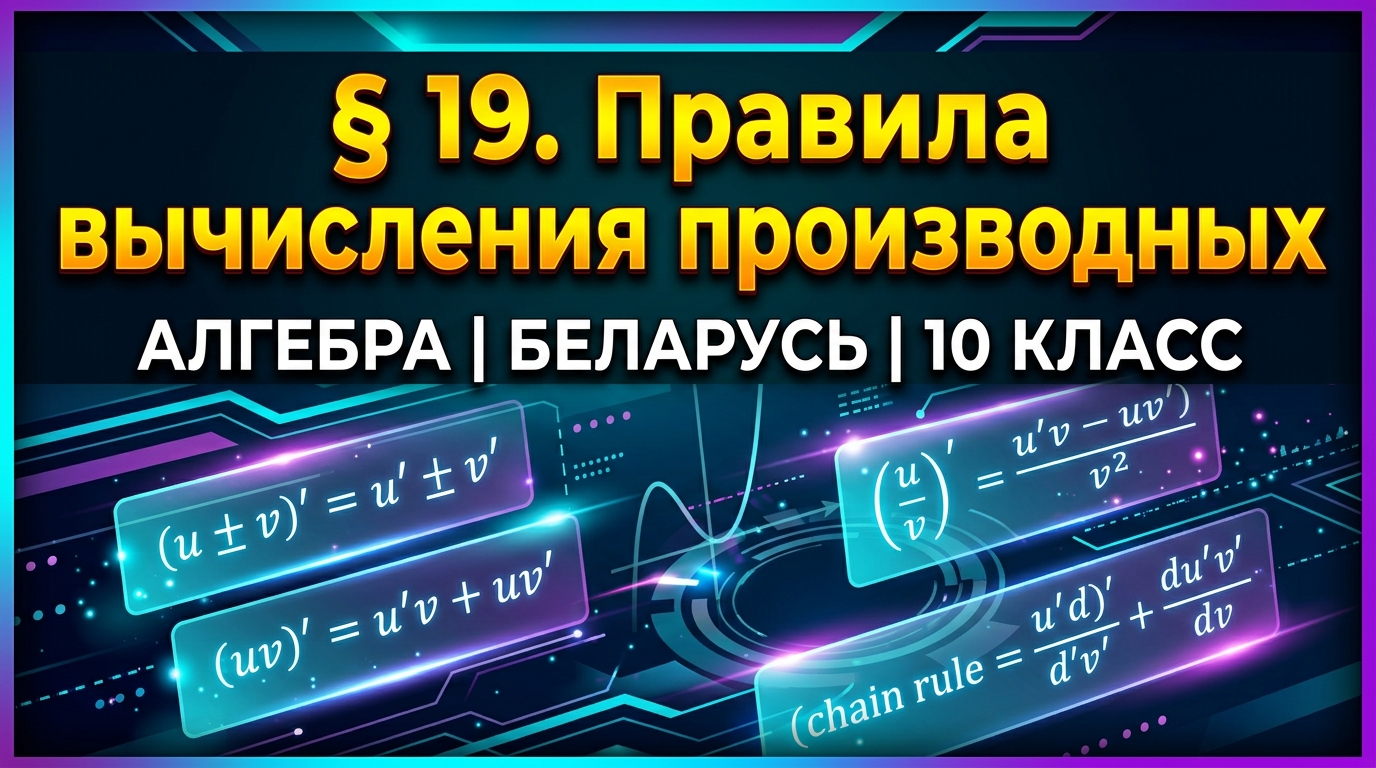 Обложка урока «Правила вычисления производных» - Алгебра, 10 класс