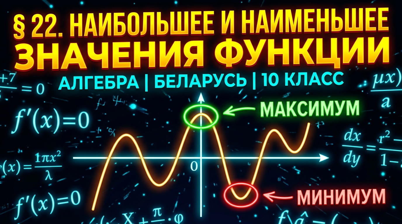 Обложка урока «Наибольшее и наименьшее значения функции» - Алгебра, 10 класс