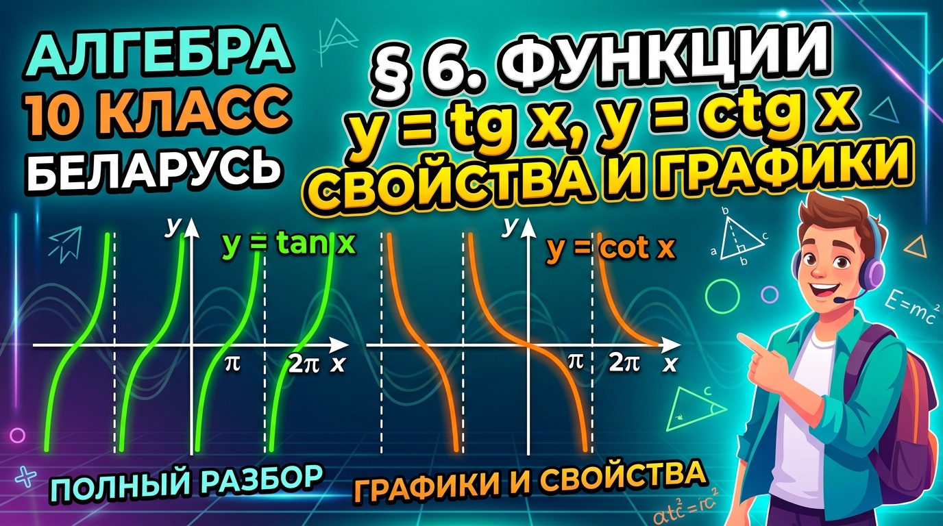 Обложка урока «Функции y = tg x и y = ctg x. Их свойства и графики» - Алгебра, 10 класс
