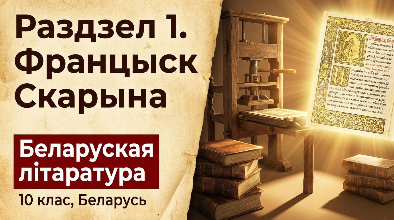 Обложка урока «Францыск Скарына» - Беларуская лiтаратура, 10 класс