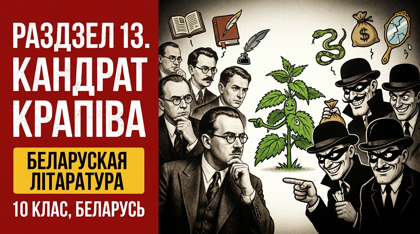 Обложка урока «Кандрат Крапіва» - Беларуская лiтаратура, 10 класс