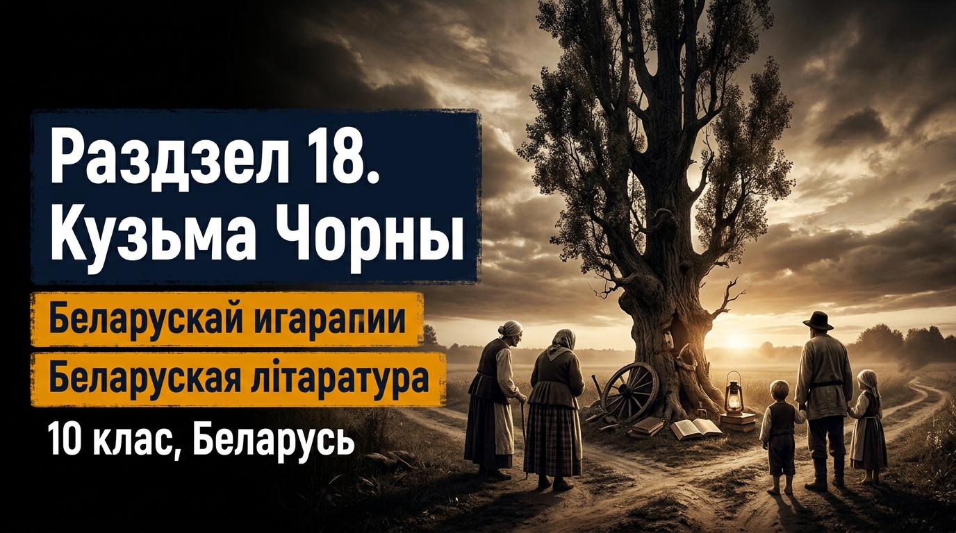 Обложка урока «Кузьма Чорны» - Беларуская лiтаратура, 10 класс