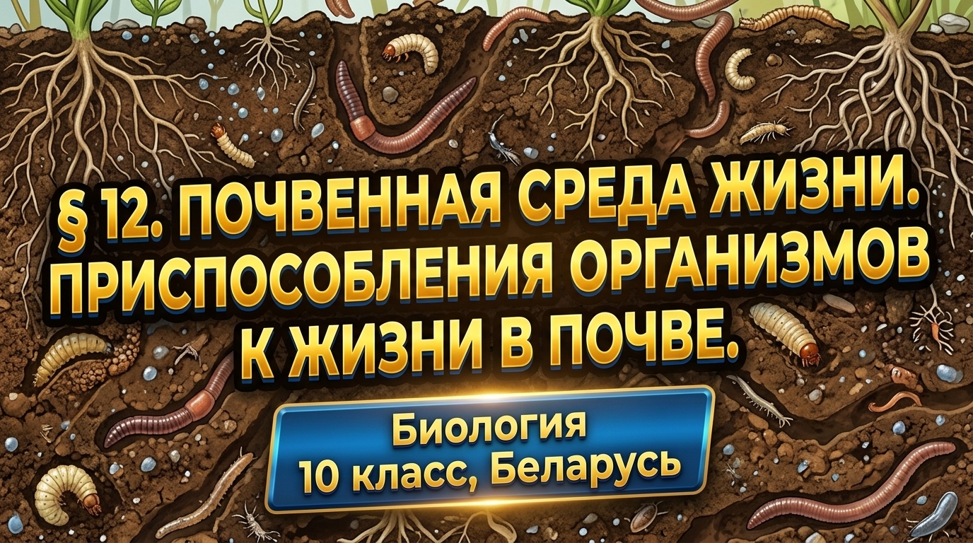 Обложка урока «Почвенная среда жизни. Адаптации организмов к жизни в почве» - Биология, 10 класс