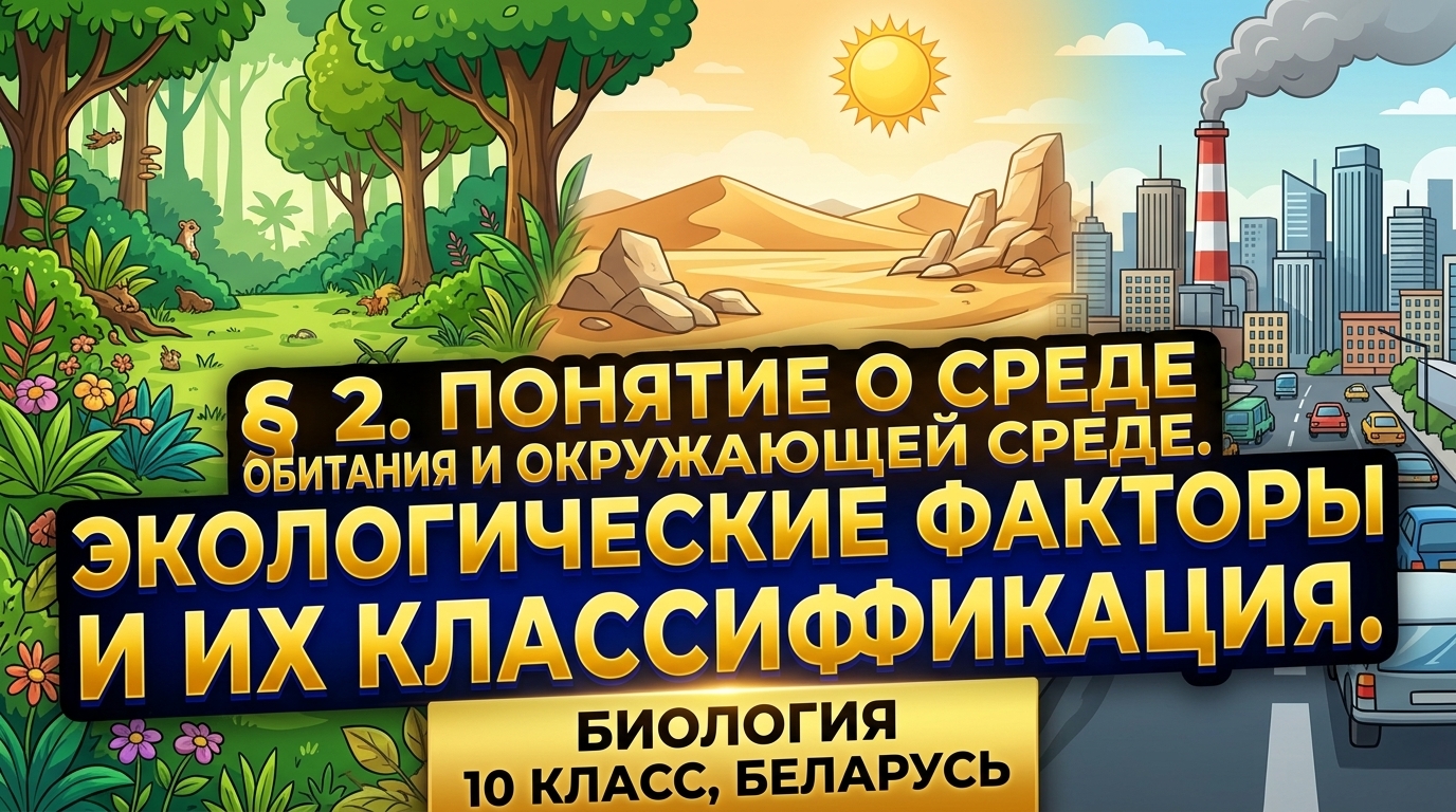 Обложка урока «Понятие о среде обитания и об окружающей» - Биология, 10 класс