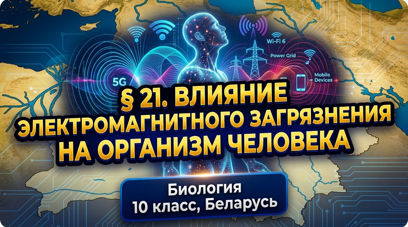 Обложка урока «Влияние электромагнитного загрязнения на человеческий организм» - Биология, 10 класс