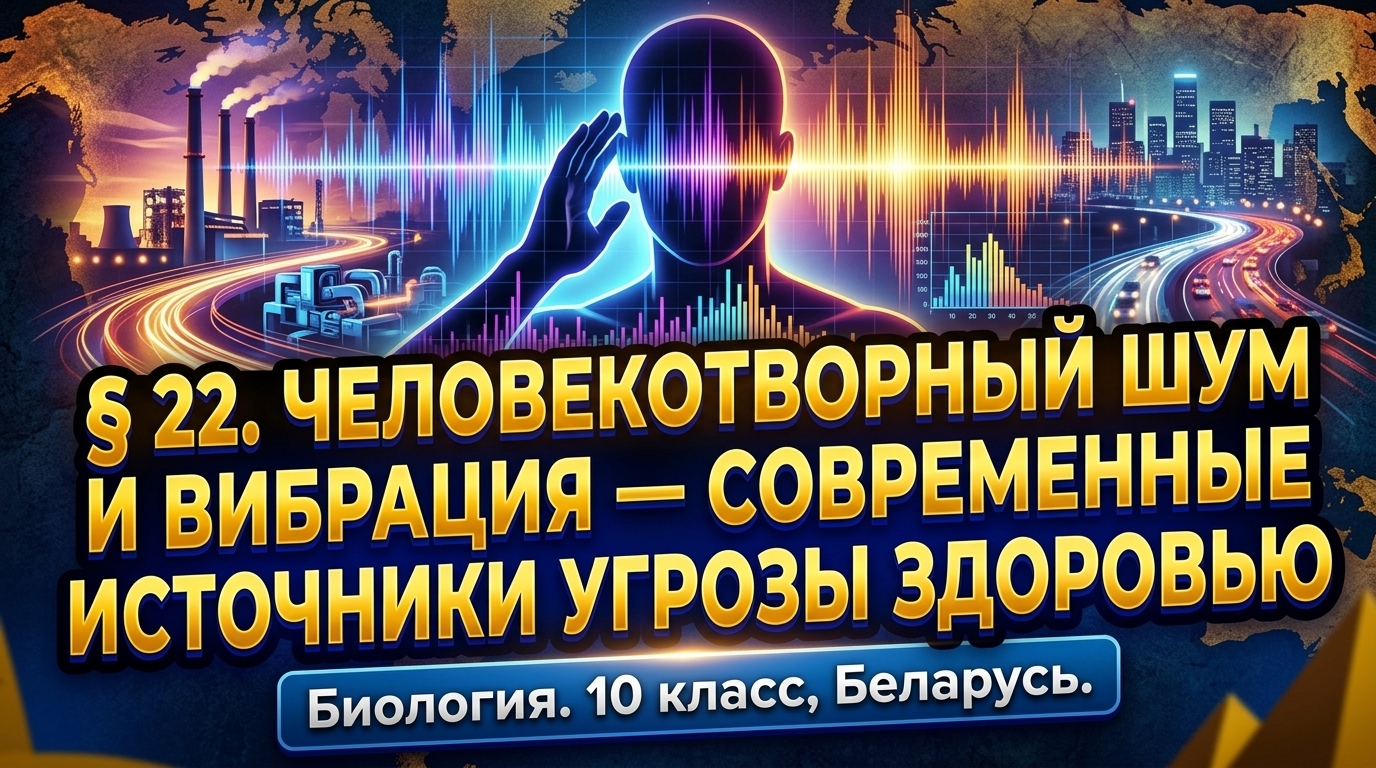 Обложка урока «Техногенные шум и вибрация — современные источники опасности для здоровья человека» - Биология, 10 класс
