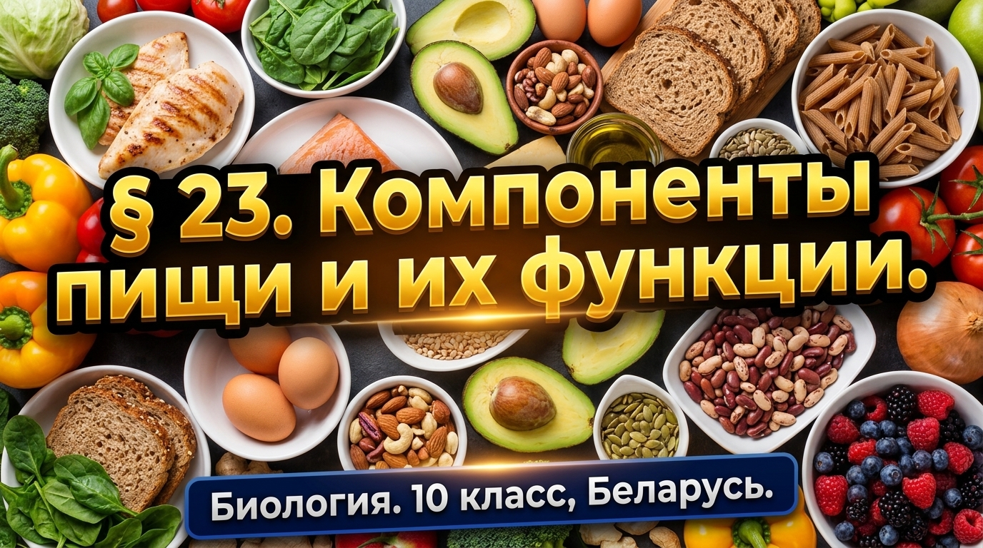 Обложка урока «Компоненты пищи и их функции» - Биология, 10 класс