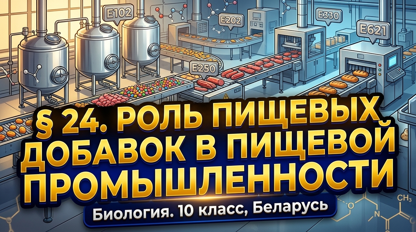 Обложка урока «Роль пищевых добавок в продовольственной индустрии» - Биология, 10 класс