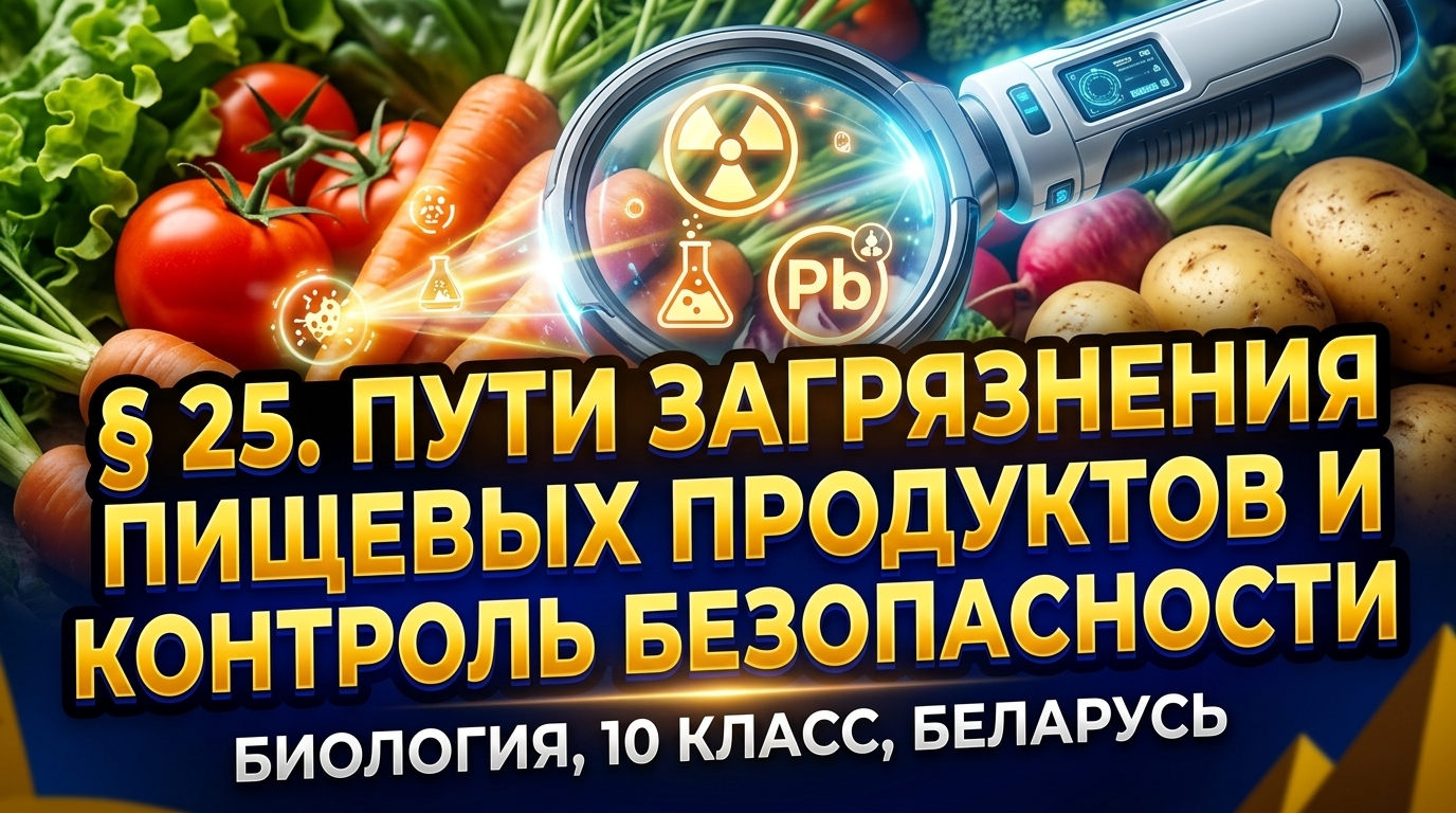 Обложка урока «Пути загрязнения пищевых продуктов и контроль их безопасности» - Биология, 10 класс