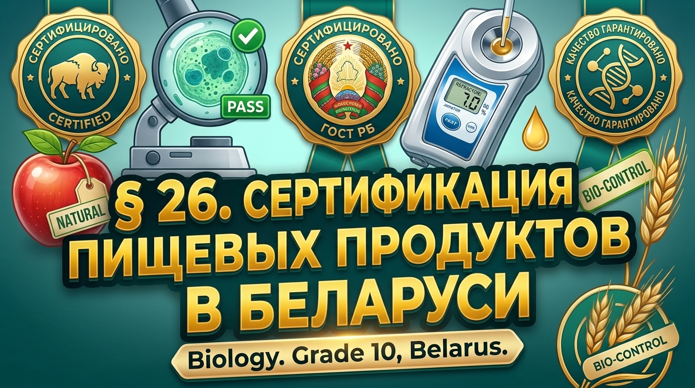 Обложка урока «Сертификация пищевых продуктов в Беларуси» - Биология, 10 класс