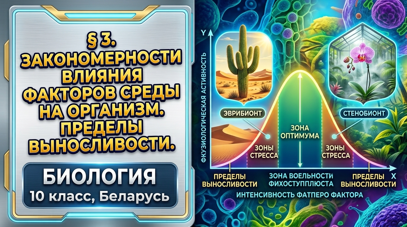 Обложка урока «Закономерности воздействия факторов среды» - Биология, 10 класс
