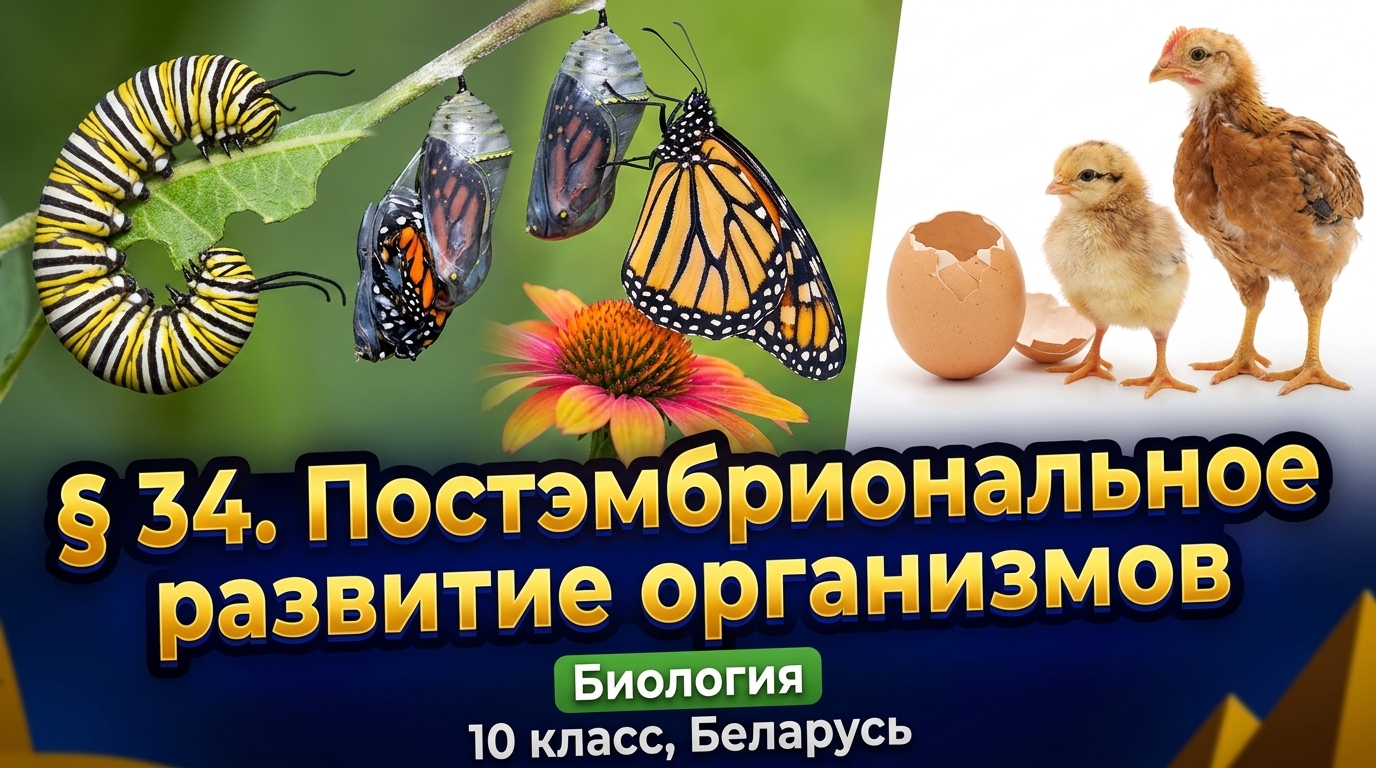 Обложка урока «Постэмбриональное развитие организмов» - Биология, 10 класс