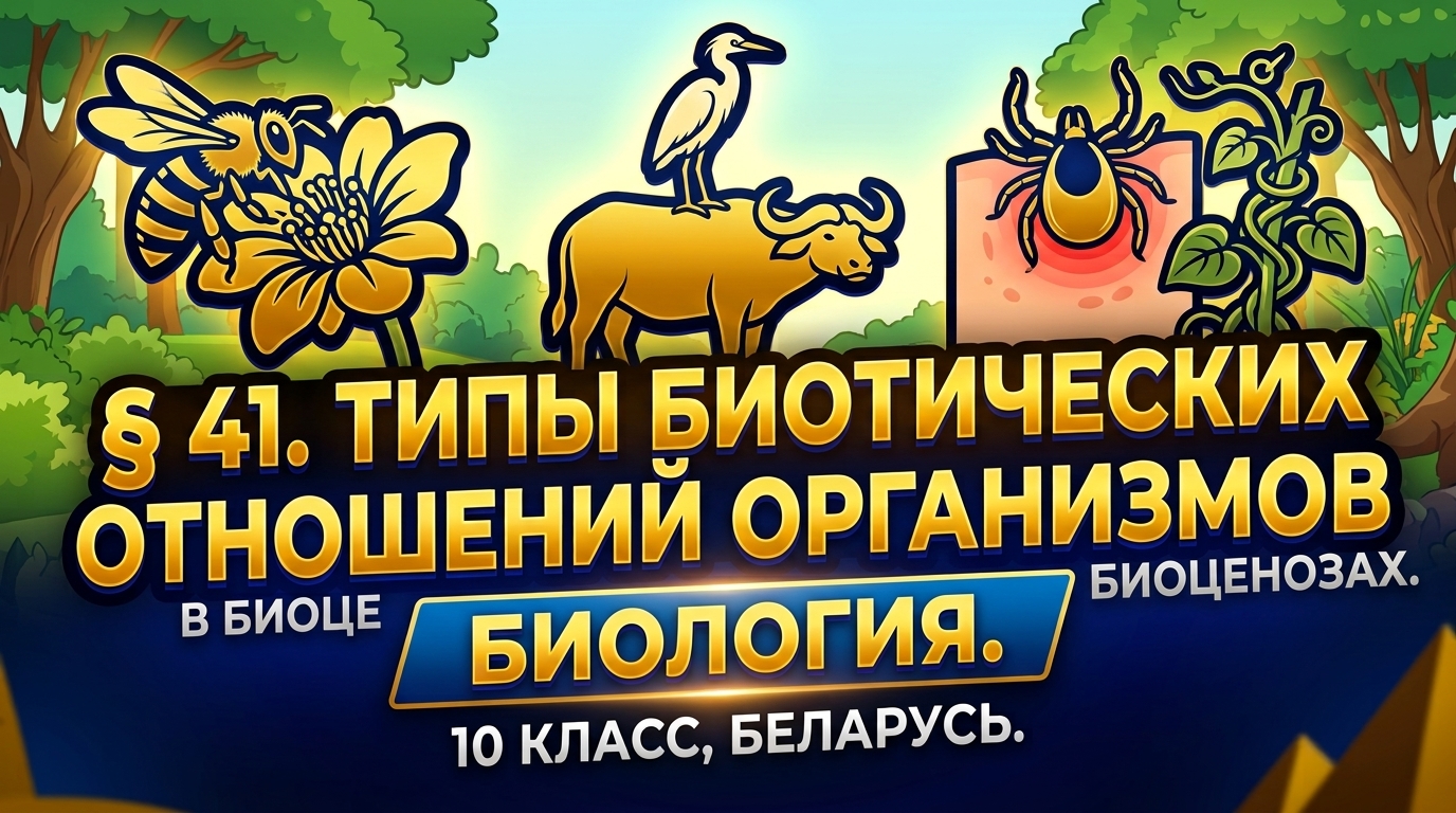 Обложка урока «Типы биотических взаимоотношений организмов в биоценозах» - Биология, 10 класс