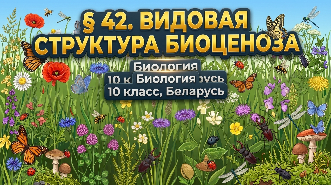 Обложка урока «Видовая структура биоценоза» - Биология, 10 класс