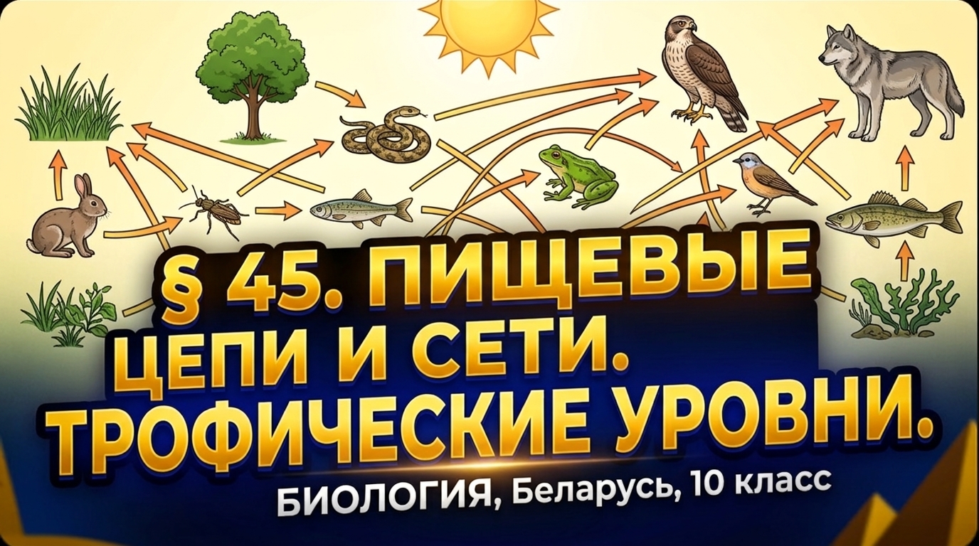 Обложка урока «Цепи и сети питания. Трофические уровни» - Биология, 10 класс