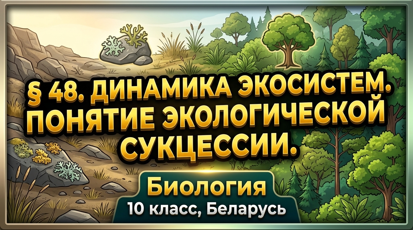 Обложка урока «Динамика экосистем. Понятие экологической сукцессии» - Биология, 10 класс