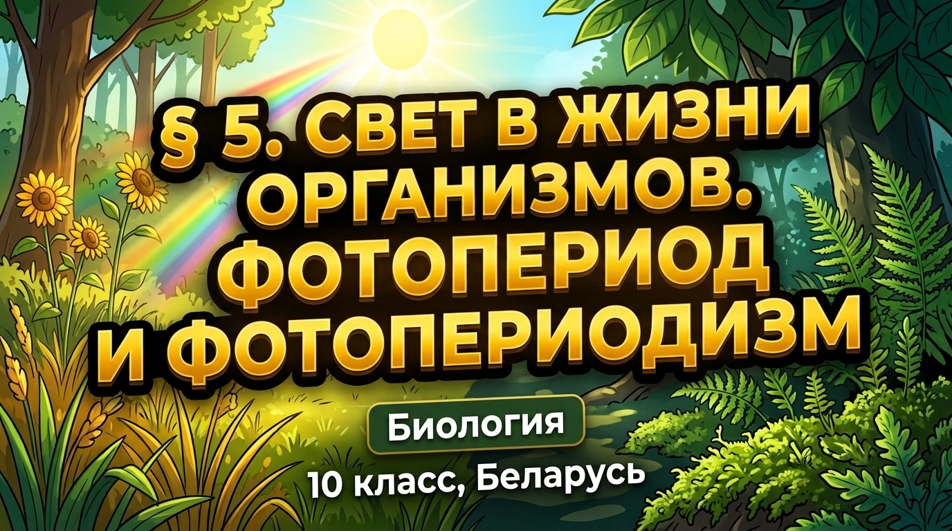 Обложка урока «Свет в жизни организмов» - Биология, 10 класс