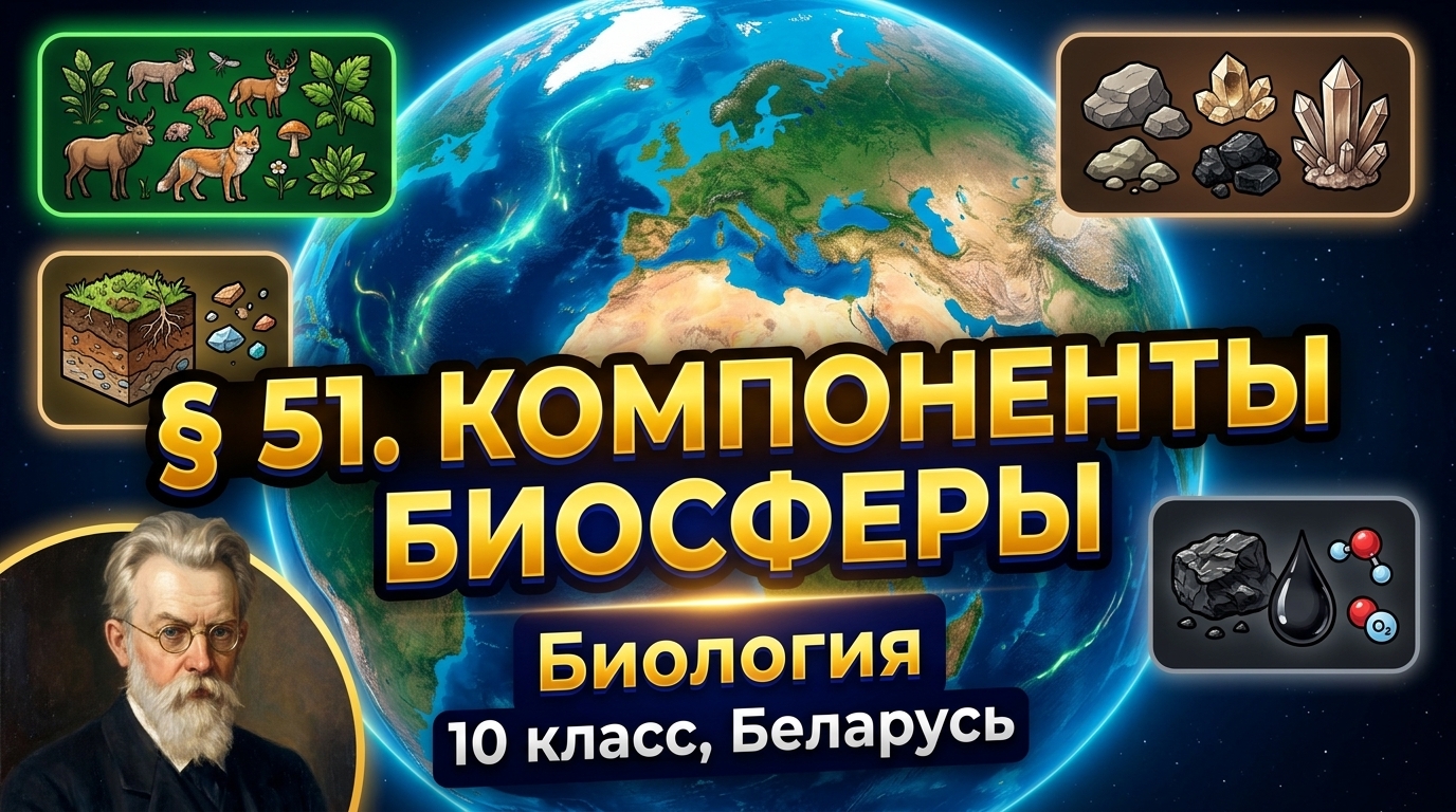 Обложка урока «Компоненты биосферы» - Биология, 10 класс