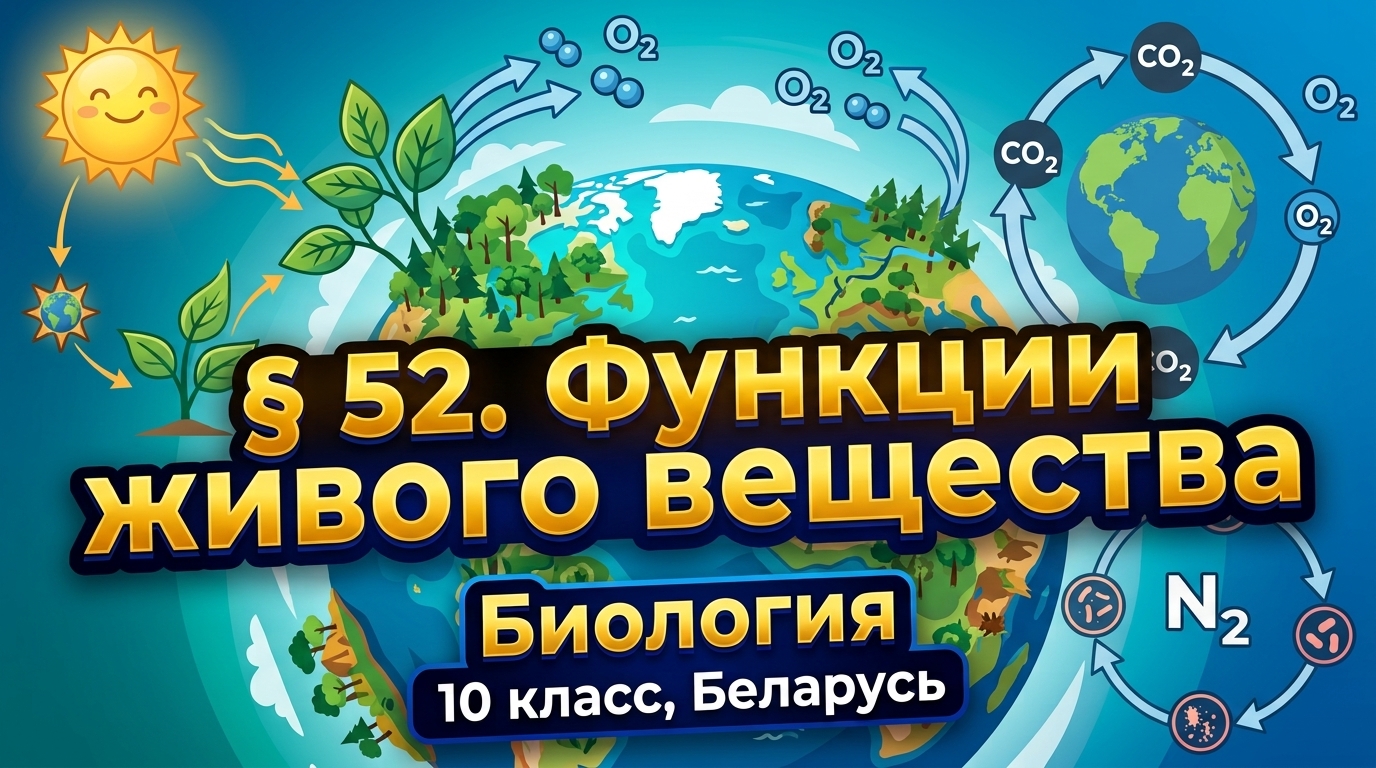 Обложка урока «Функции живого вещества» - Биология, 10 класс