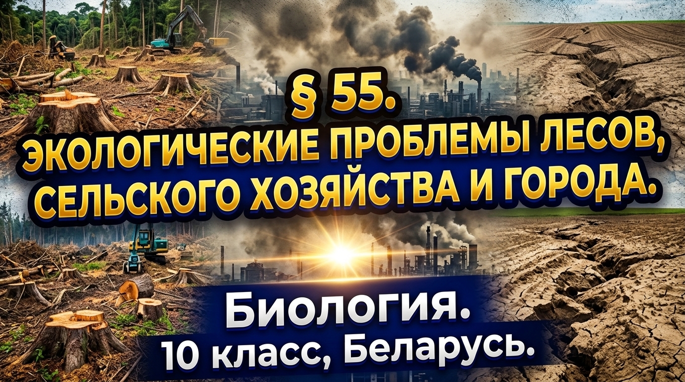 Обложка урока «Экологические проблемы леса, сельского хозяйства и города» - Биология, 10 класс