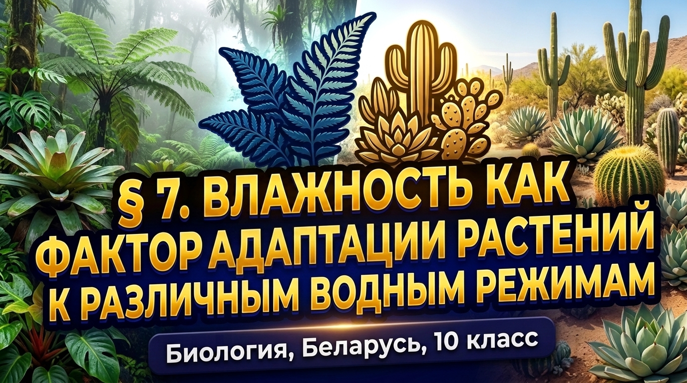 Обложка урока «Влажность как экологический фактор» - Биология, 10 класс