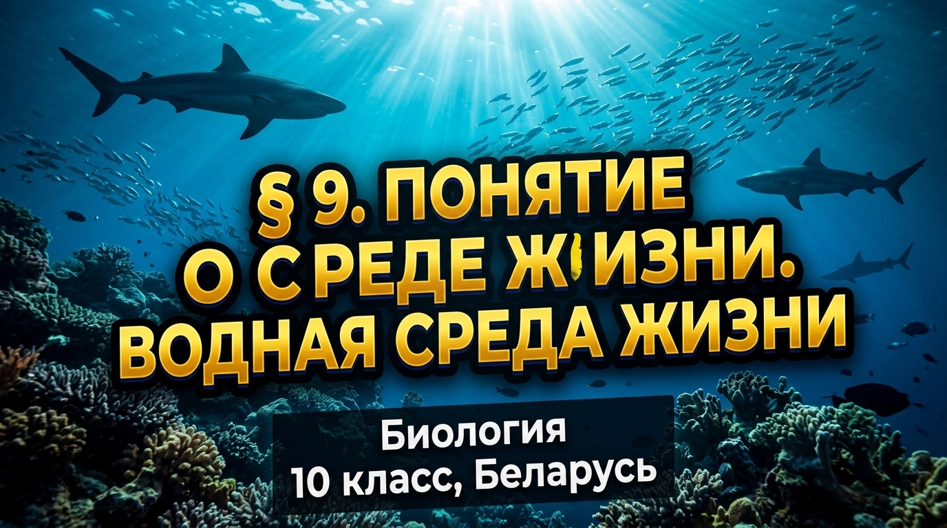 Обложка урока «Понятие о среде жизни. Водная среда жизни» - Биология, 10 класс