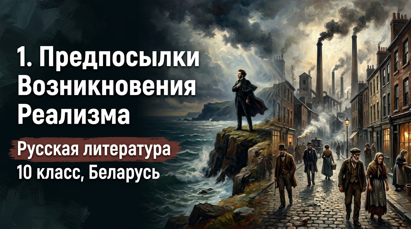 Обложка урока «Предпосылки возникновения реализма» - Русская литература, 10 класс