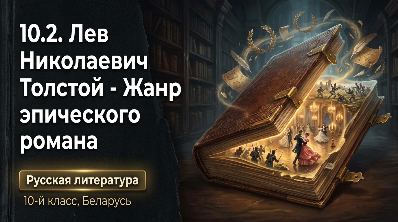 Обложка урока «Лев Николаевич Толстой — Жанр романа-эпопеи» - Русская литература, 10 класс