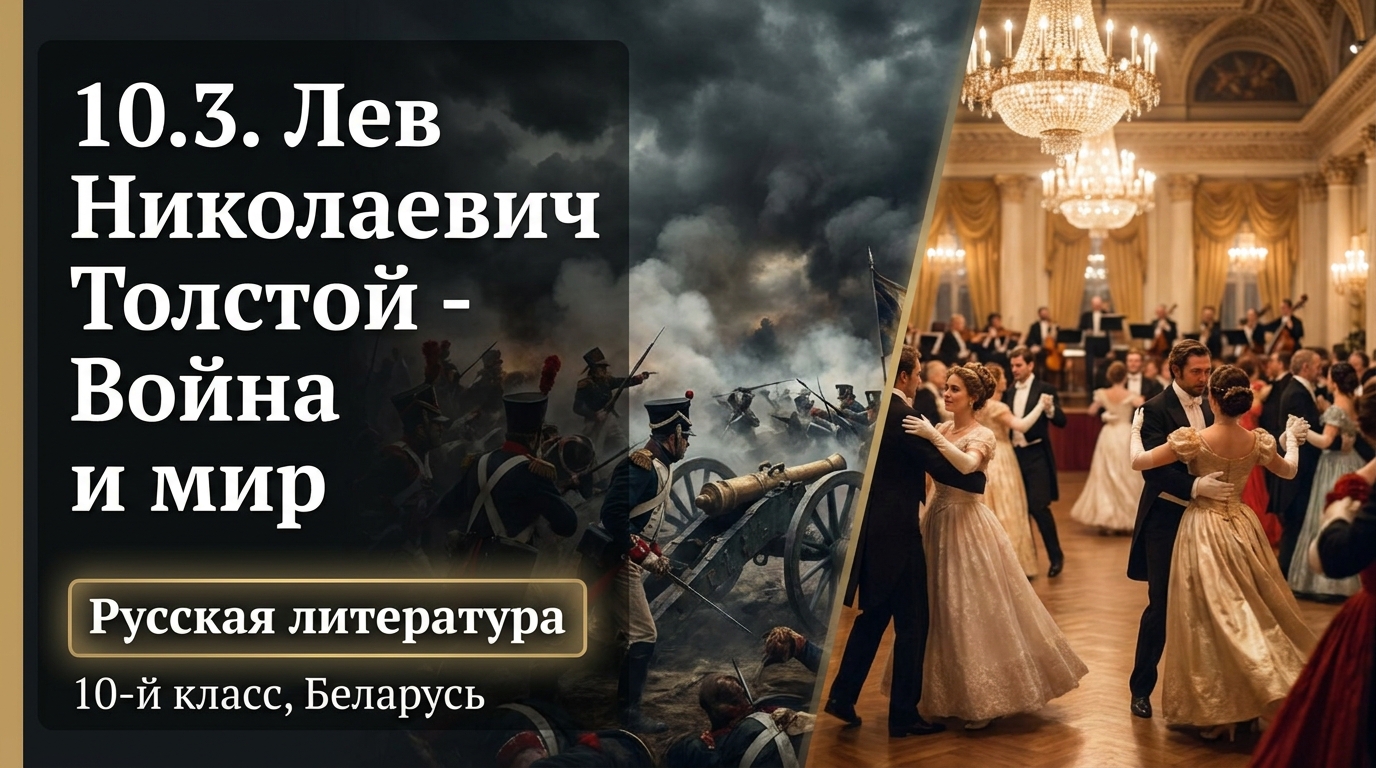 Обложка урока «Лев Николаевич Толстой — «Война и мир»» - Русская литература, 10 класс