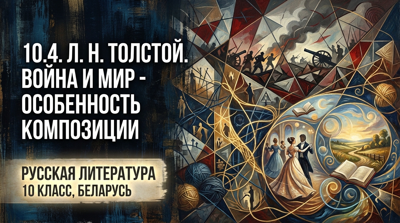 Обложка урока «Л. Н. Толстой. «Война и мир» — Своеобразие композиции» - Русская литература, 10 класс