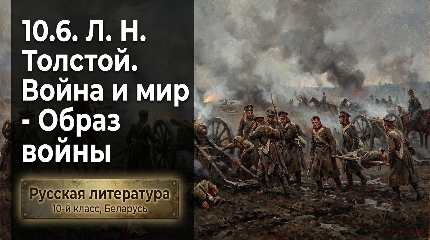 Обложка урока «Л. Н. Толстой. «Война и мир» — Изображение войны» - Русская литература, 10 класс