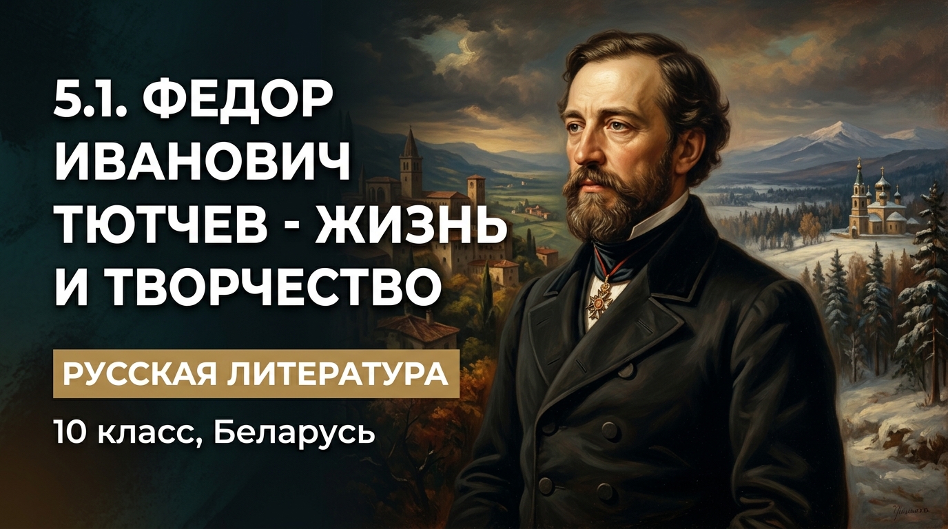 Обложка урока «Фёдор Иванович Тютчев — жизнь и творчество» - Русская литература, 10 класс