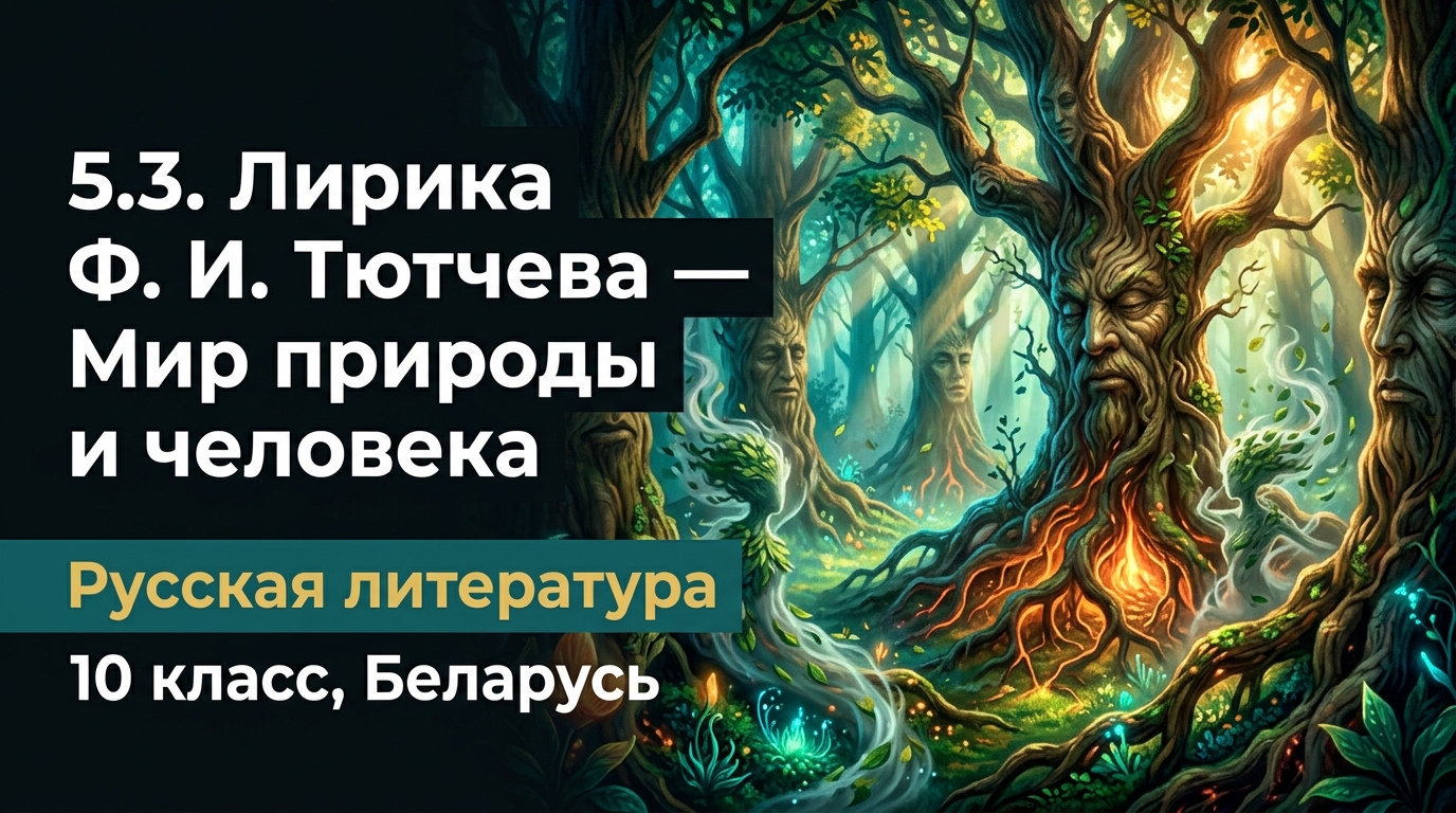 Обложка урока «Лирика Ф. И. Тютчева — Мир природы и человека» - Русская литература, 10 класс