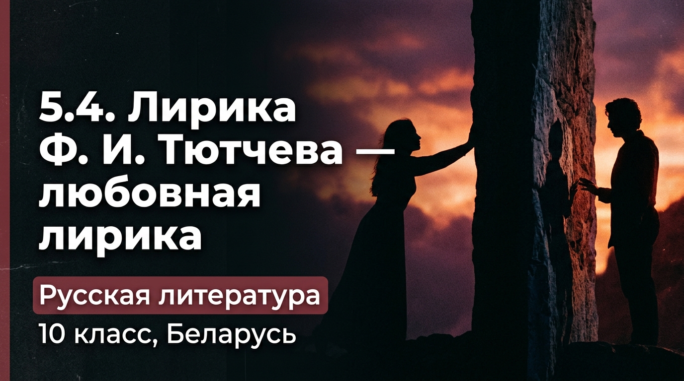Обложка урока «Лирика Ф. И. Тютчева — Любовная лирика» - Русская литература, 10 класс