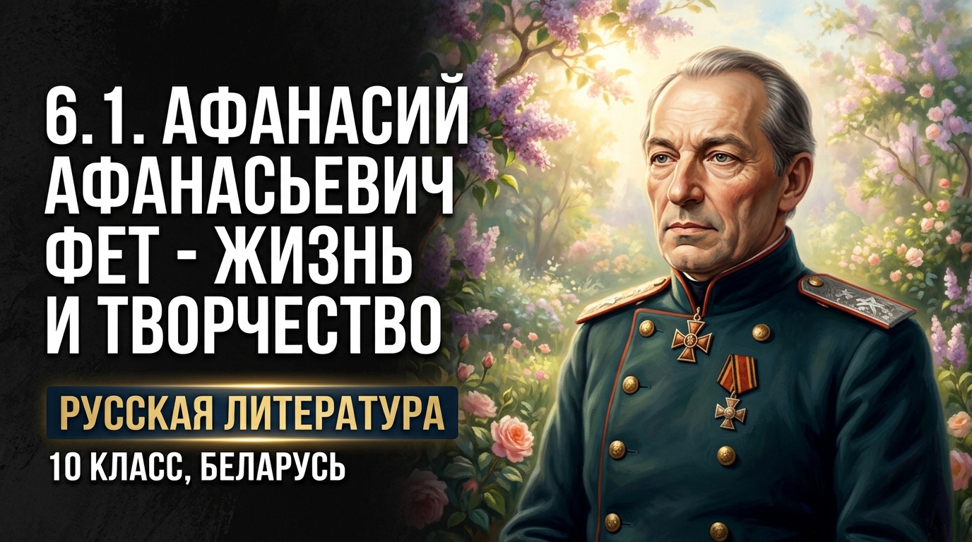 Обложка урока «Афанасий Афанасьевич Фет — жизнь и творчество» - Русская литература, 10 класс