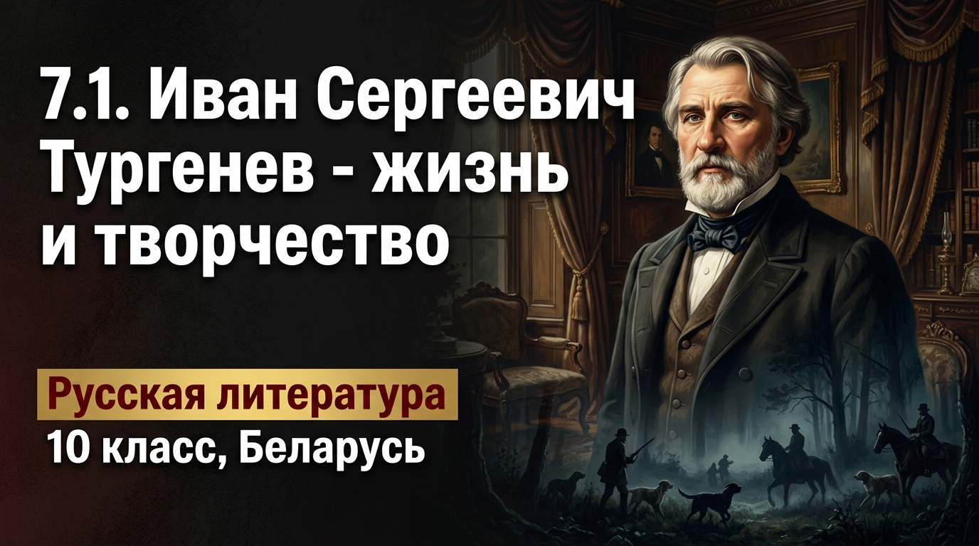 Обложка урока «Иван Сергеевич Тургенев — жизнь и творчество» - Русская литература, 10 класс