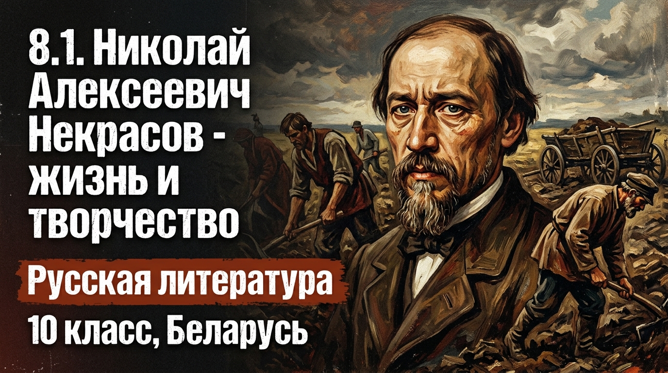 Обложка урока «Николай Алексеевич Некрасов — жизнь и творчество» - Русская литература, 10 класс