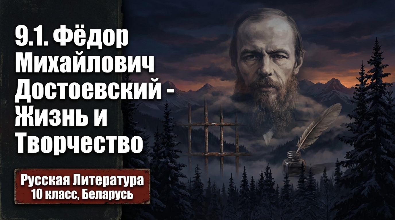 Обложка урока «Фёдор Михайлович Достоевский — жизнь и творчество» - Русская литература, 10 класс