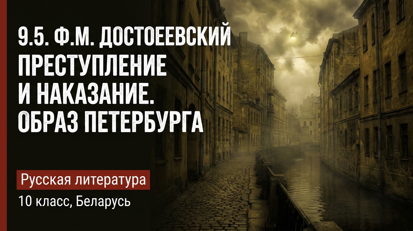 Обложка урока «Ф.М. Достоевский Преступление и наказание. Образ Петербурга» - Русская литература, 10 класс