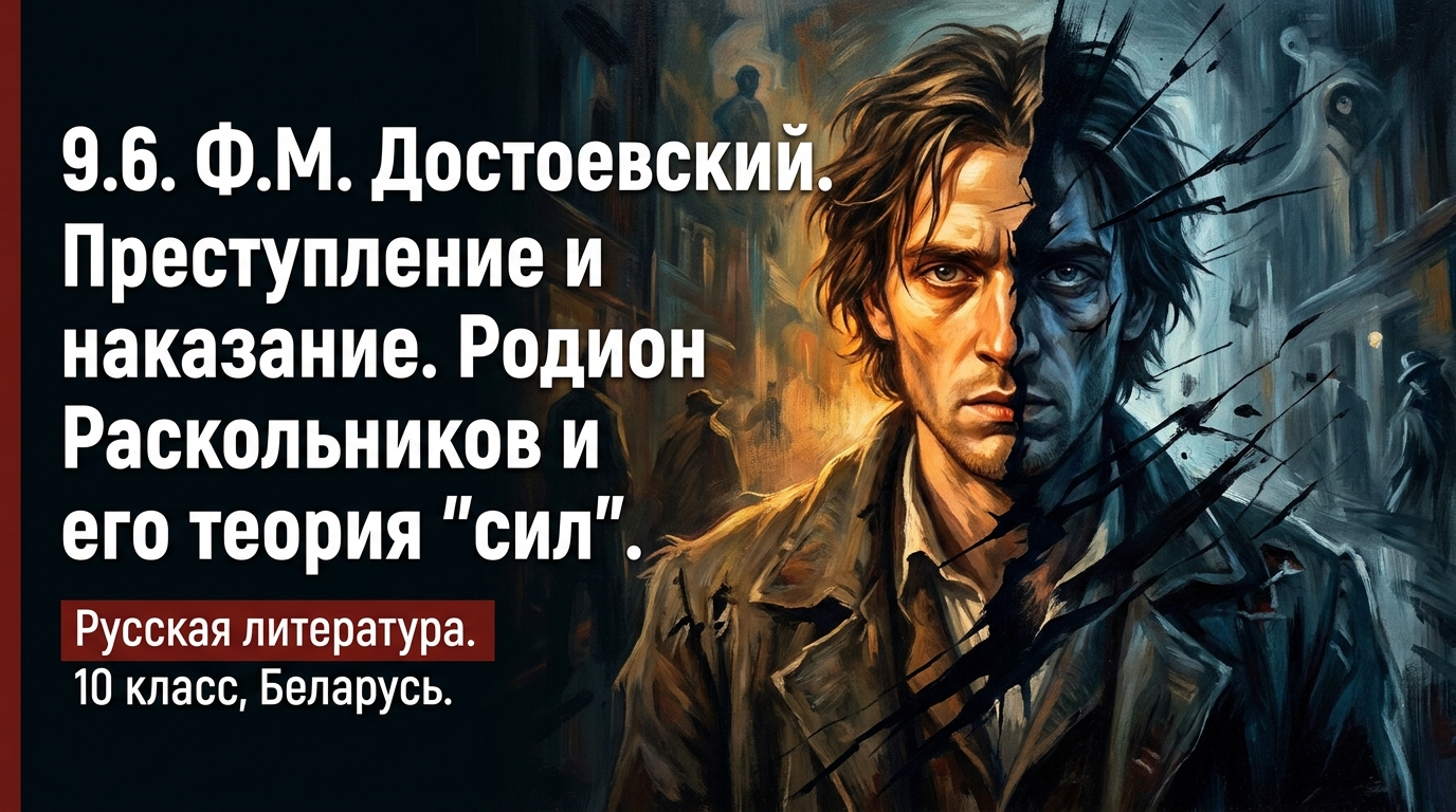Обложка урока «Ф.М. Достоевский Преступление и наказание. Родион Раскольников и его теория «сильных личностей»» - Русская литература, 10 класс