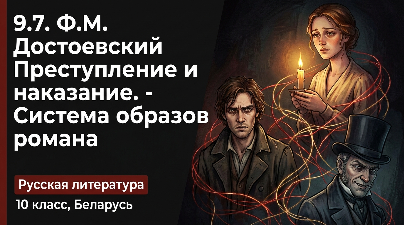 Обложка урока «Ф.М. Достоевский Преступление и наказание. — Система персонажей в романе» - Русская литература, 10 класс
